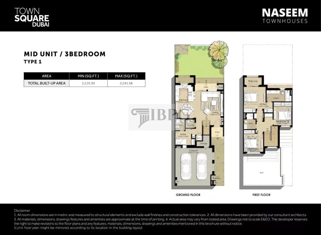 3BR +Maid Townhouse | Naseem Townsquare | Back To Back 2